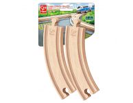 Houten treinbaan lange bochten, 4 pcs